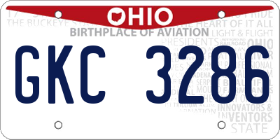 OH license plate GKC3286