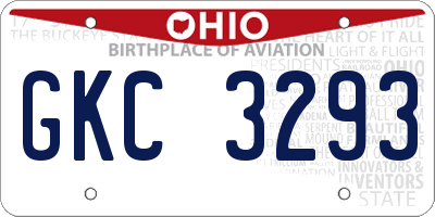 OH license plate GKC3293