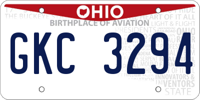 OH license plate GKC3294