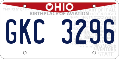 OH license plate GKC3296