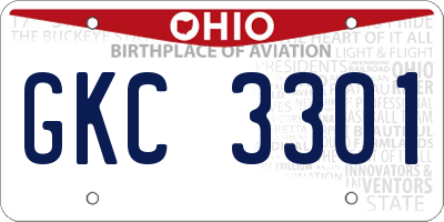 OH license plate GKC3301