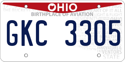 OH license plate GKC3305