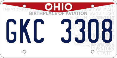 OH license plate GKC3308