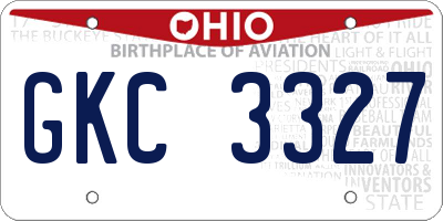 OH license plate GKC3327