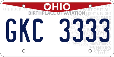 OH license plate GKC3333