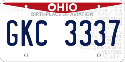 OH license plate GKC3337