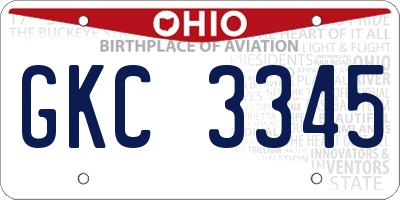 OH license plate GKC3345
