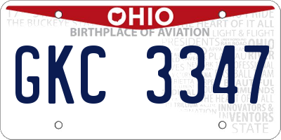 OH license plate GKC3347
