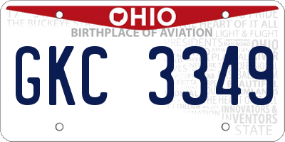OH license plate GKC3349