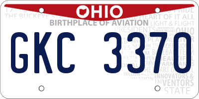 OH license plate GKC3370