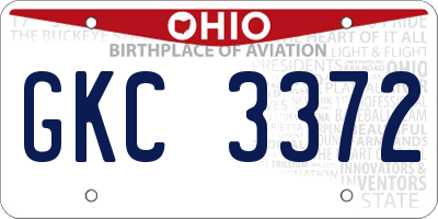 OH license plate GKC3372