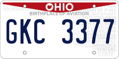 OH license plate GKC3377