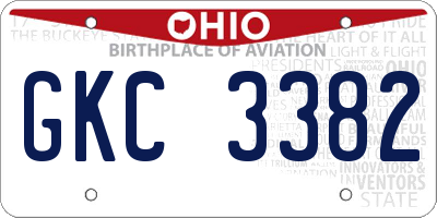 OH license plate GKC3382
