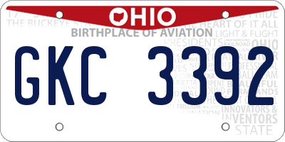 OH license plate GKC3392