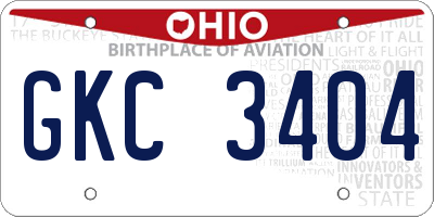 OH license plate GKC3404