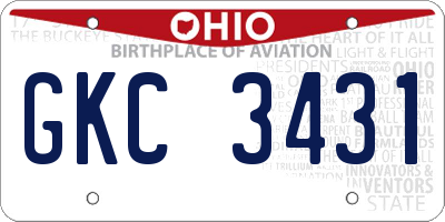 OH license plate GKC3431