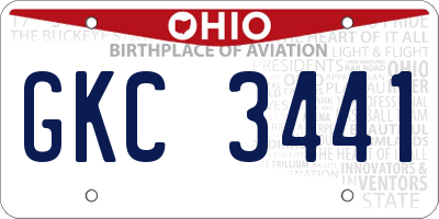 OH license plate GKC3441