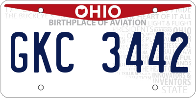 OH license plate GKC3442