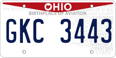 OH license plate GKC3443