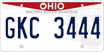 OH license plate GKC3444