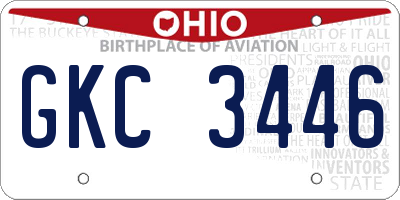 OH license plate GKC3446