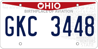OH license plate GKC3448