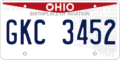 OH license plate GKC3452