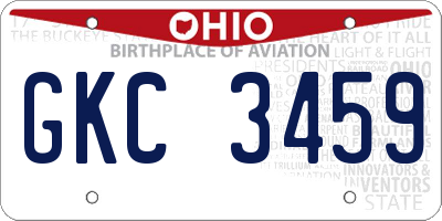 OH license plate GKC3459