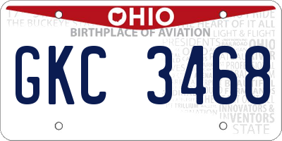 OH license plate GKC3468