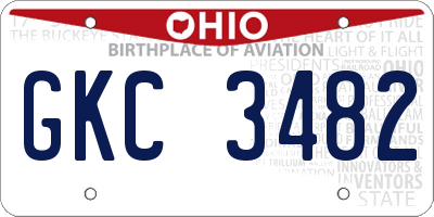OH license plate GKC3482