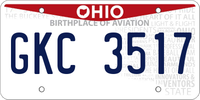 OH license plate GKC3517