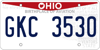 OH license plate GKC3530