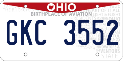 OH license plate GKC3552