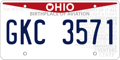 OH license plate GKC3571
