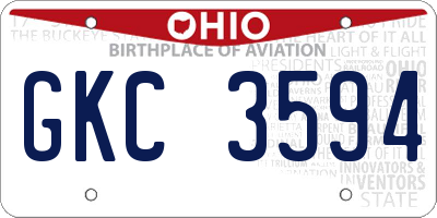 OH license plate GKC3594