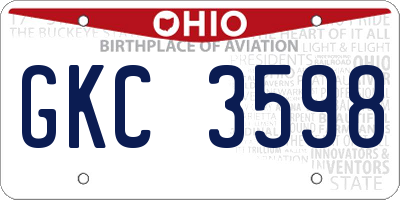 OH license plate GKC3598