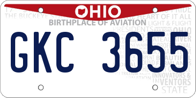 OH license plate GKC3655