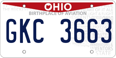 OH license plate GKC3663