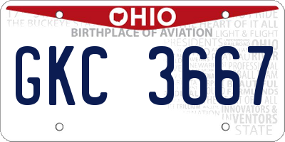 OH license plate GKC3667