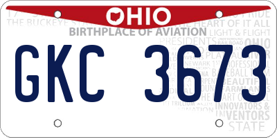 OH license plate GKC3673