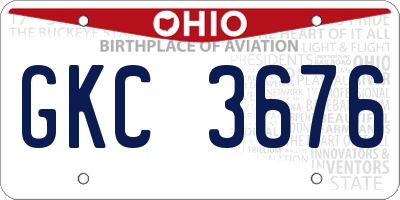 OH license plate GKC3676