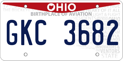 OH license plate GKC3682