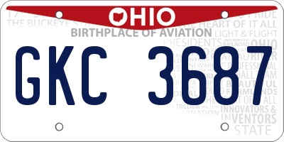 OH license plate GKC3687