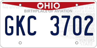 OH license plate GKC3702