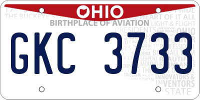 OH license plate GKC3733