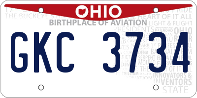 OH license plate GKC3734