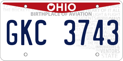OH license plate GKC3743