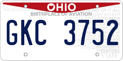 OH license plate GKC3752