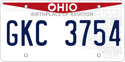 OH license plate GKC3754