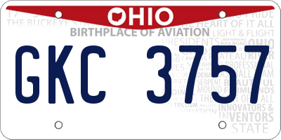OH license plate GKC3757